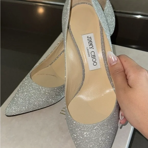 Jimmy Choo Shoes Jimmy Choo Romy Silver Heels Poshmark